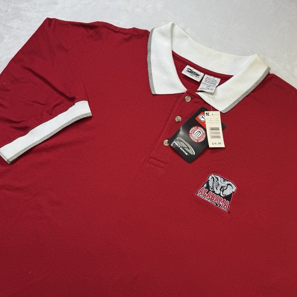 Vintage‎ Alabama Crimson Tide Polo Shirt 3XL Pro Edge NWT NCAA Red